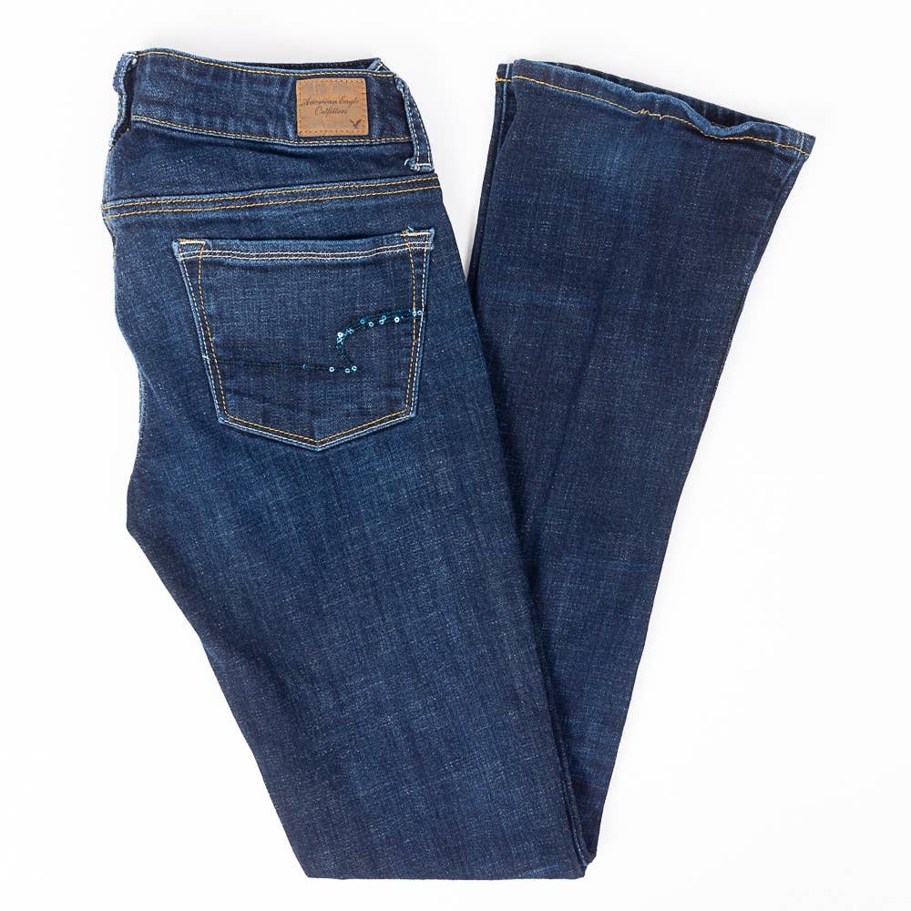 American Eagle Skinny Kick Stretch Womens Jeans Dark Wash Size 6 Long